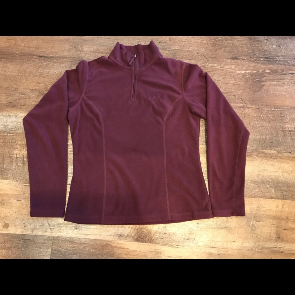 The North Face Burgundy Maroon Small Fleece 1/4 zip Fleece Jacket